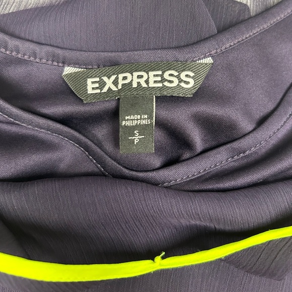 EXPRESS Black Neon Yellow Dress size S Womens Sleeveless Summer Sundress - Picture 7 of 7